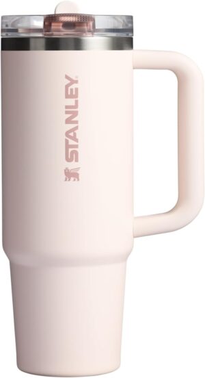 Stanley Quencher ProTour Flip Straw Tumbler with Leakproof Lid 30 oz | Built-In Straw & Handle | Cupholder Compatible for Travel | Insulated Stainless Steel Cup | BPA-Free | Rose Quartz