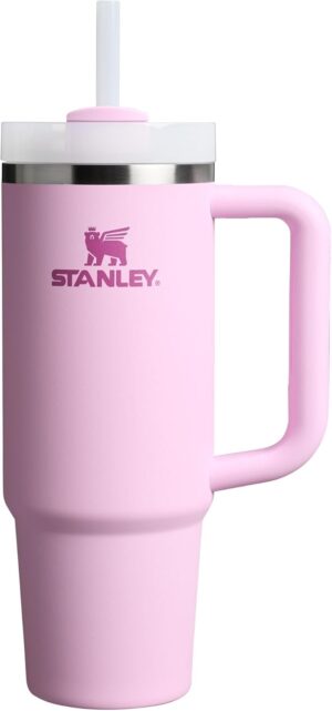 Stanley Quencher H2.0 Tumbler with Handle and Straw 30 oz | Flowstate 3-Position Lid | Cup Holder Compatible for Travel | Insulated Stainless Steel Cup | BPA-Free | Cherry Blossom
