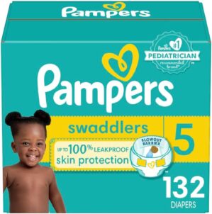 Pampers Baby Diapers – Swaddlers – Size 5, 132 Count, Ultra Absorbent Disposable Infant Diaper
