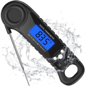 Meat Thermometer Digital, Instant Read Food Thermometer – Waterproof w/Backlight for Cooking Deep Fry BBQ Grill Smoker Roast and Candy Thermometer, Camping & Kitchen Essentials