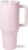 HydroJug Traveler – 40 oz Water Bottle with Handle & Flip Straw – Fits in Cup Holder, Leak Resistant Tumbler-Reusable Insulated Stainless Steel & Rubber Base – Gifts for Women & Men, Pink Sand