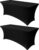 Obstal 6ft Stretch Black Spandex Table Cloth for Standard Folding Tables – 2 Pack Universal Rectangular Fitted Tablecloth Protector for Wedding, Trade Show, Vendor Stand